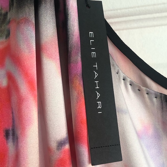 NEW Elie Tahari Johanna Silk Abstract Floral Tank Blouse XL - Picture 5 of 10